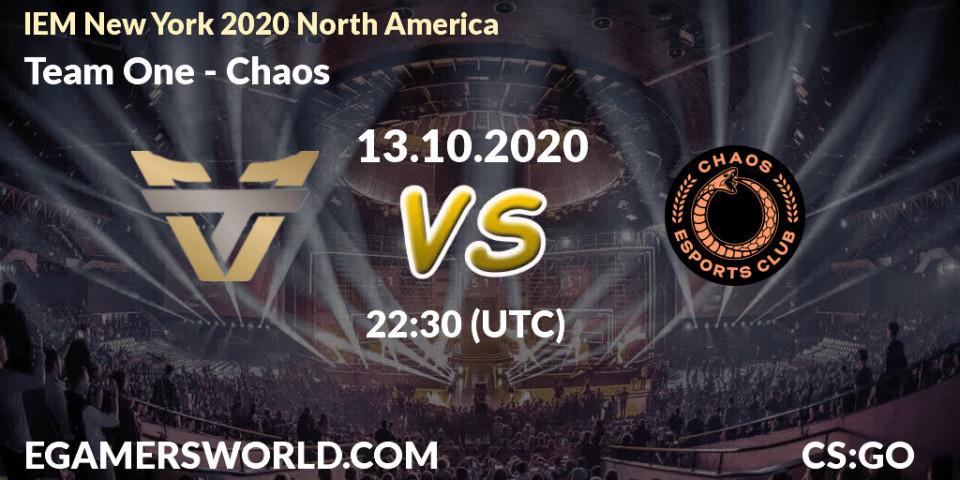 Team One vs Chaos: Match Prediction. 13.10.2020 at 22:30, Counter-Strike (CS2), IEM New York 2020 North America