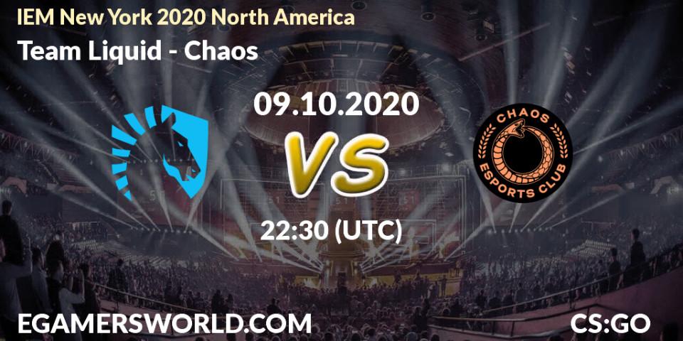 Team Liquid vs Chaos: Match Prediction. 09.10.2020 at 22:30, Counter-Strike (CS2), IEM New York 2020 North America