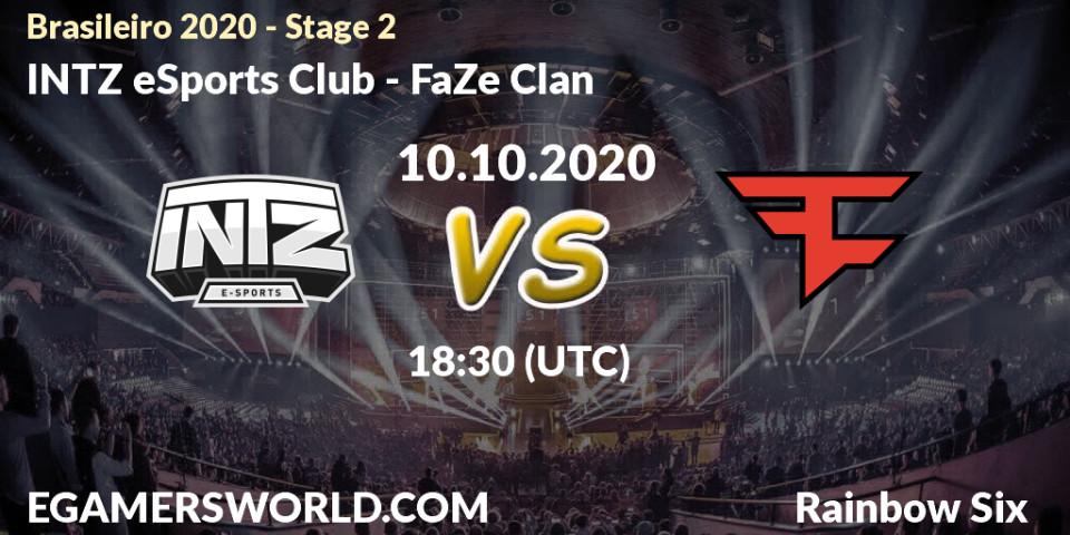INTZ eSports Club vs FaZe Clan: Match Prediction. 10.10.2020 at 18:30, Rainbow Six, Brasileirão 2020 - Stage 2