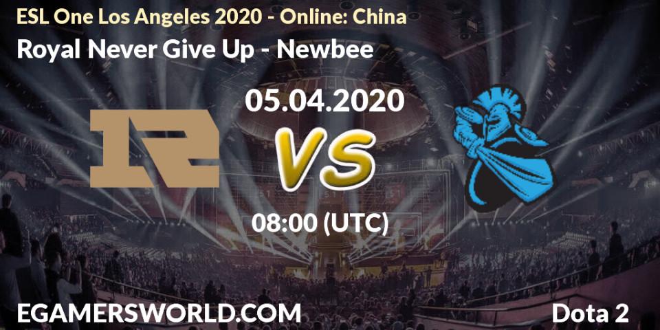 Royal Never Give Up vs Newbee: Match Prediction. 05.04.20, Dota 2, ESL One Los Angeles 2020 - Online: China