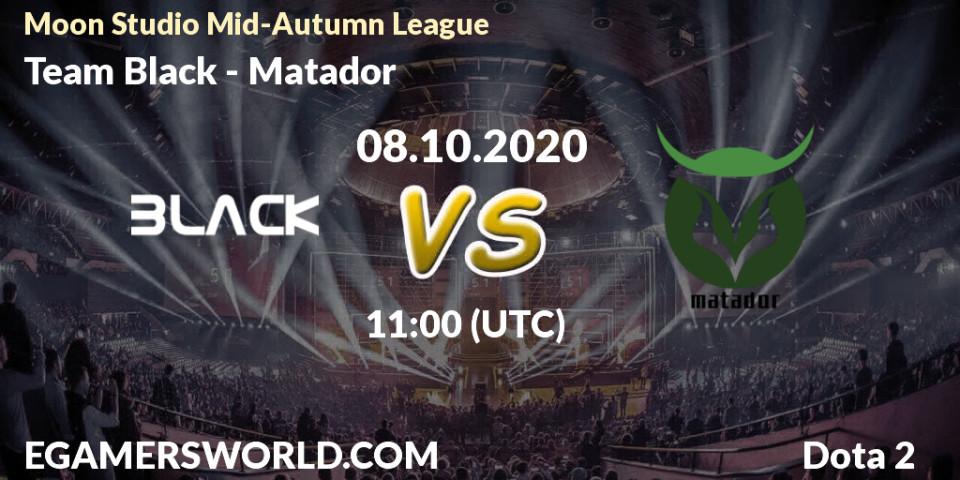 Team Black vs Matador: Match Prediction. 08.10.20, Dota 2, Moon Studio Mid-Autumn League