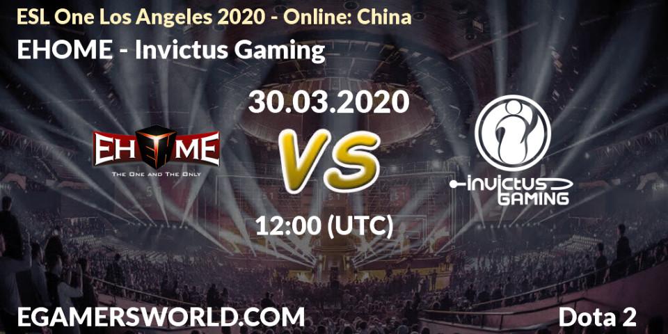EHOME vs Invictus Gaming: Match Prediction. 30.03.2020 at 12:00, Dota 2, ESL One Los Angeles 2020 - Online: China