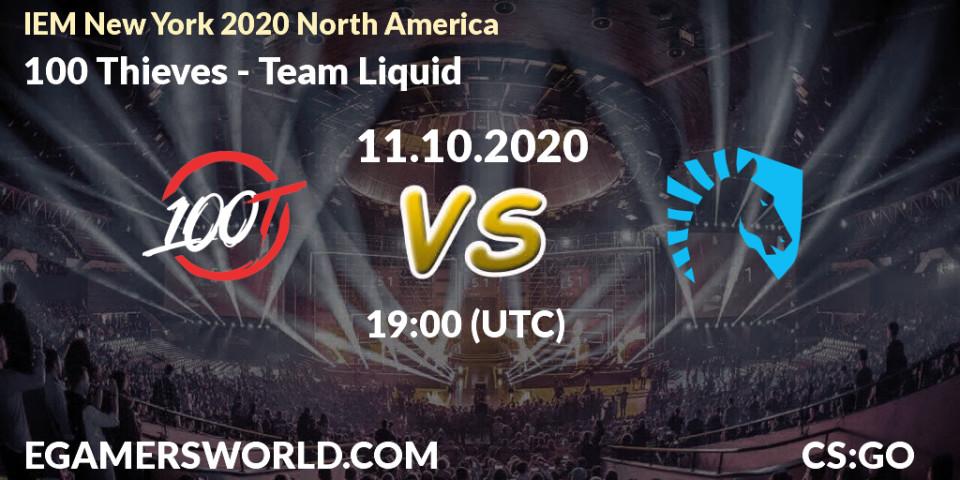 100 Thieves vs Team Liquid: Match Prediction. 11.10.20, CS2 (CS:GO), IEM New York 2020 North America