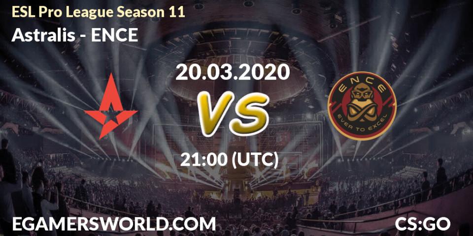 Astralis vs ENCE: Match Prediction. 20.03.20, CS2 (CS:GO), ESL Pro League Season 11: Europe