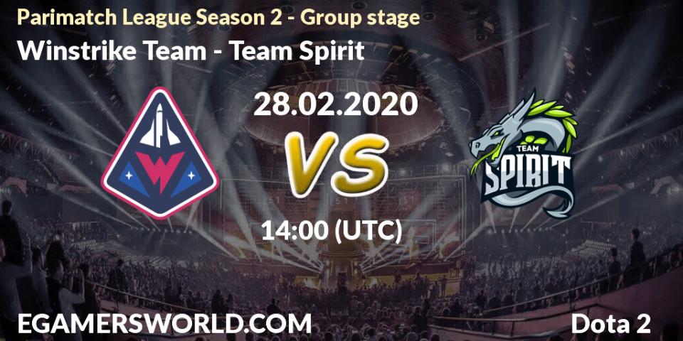Winstrike Team vs Team Spirit: Match Prediction. 28.02.20, Dota 2, Parimatch League Season 2 - Group stage