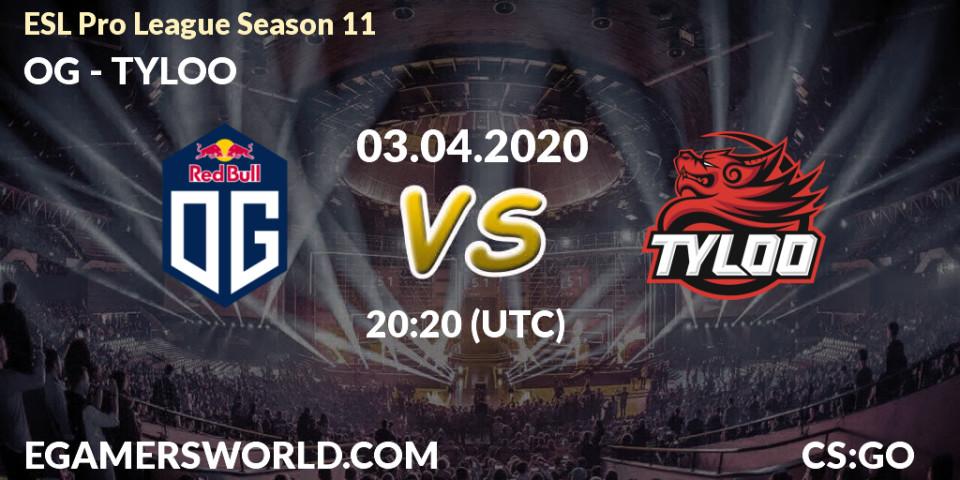 OG vs TYLOO: Match Prediction. 27.03.20, CS2 (CS:GO), ESL Pro League Season 11: Europe