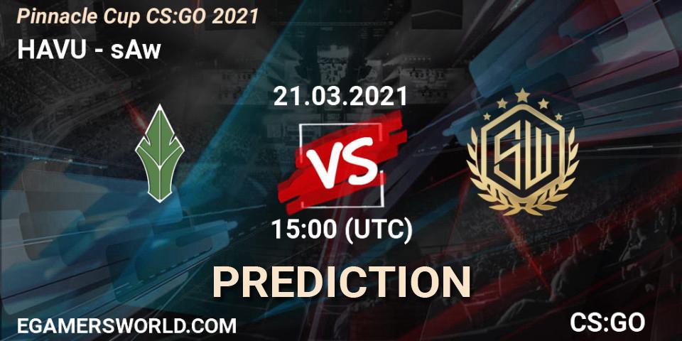 HAVU vs sAw: Match Prediction. 21.03.2021 at 15:00, Counter-Strike (CS2), Pinnacle Cup #1