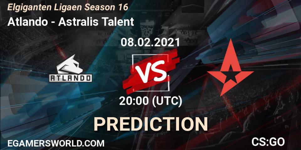 Atlando vs Astralis Talent: Match Prediction. 08.02.2021 at 20:00, Counter-Strike (CS2), Elgiganten Ligaen Season 16