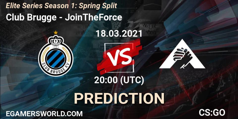 Club Brugge vs JoinTheForce: Match Prediction. 19.03.2021 at 20:00, Counter-Strike (CS2), Elite Series Season 1: Spring Split