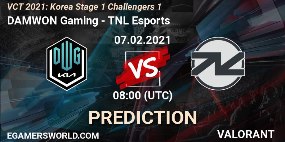 DAMWON Gaming vs TNL Esports: Match Prediction. 07.02.2021 at 08:00, VALORANT, VCT 2021: Korea Stage 1 Challengers 1