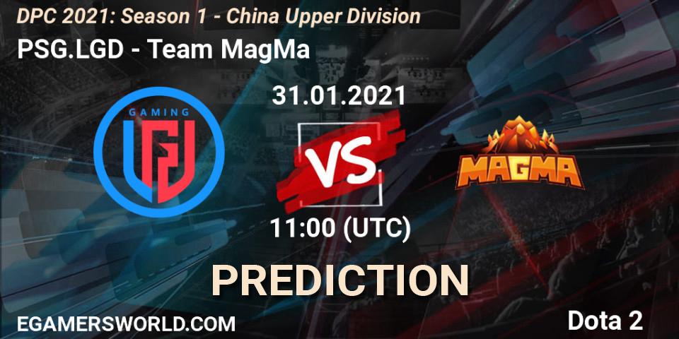 PSG.LGD vs Team MagMa: Match Prediction. 31.01.2021 at 11:38, Dota 2, DPC 2021: Season 1 - China Upper Division
