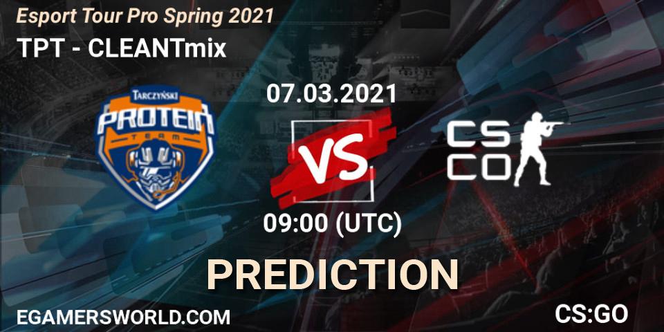 TPT vs CLEANTmix: Match Prediction. 07.03.2021 at 09:00, Counter-Strike (CS2), Esport Tour Pro Spring 2021