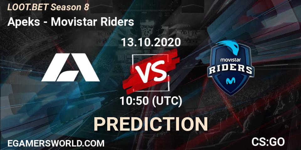 Apeks vs Movistar Riders: Match Prediction. 13.10.2020 at 10:50, Counter-Strike (CS2), LOOT.BET Season 8