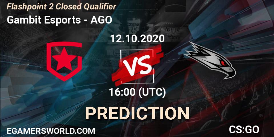 Gambit Esports vs AGO: Match Prediction. 12.10.20, CS2 (CS:GO), Flashpoint 2 Closed Qualifier