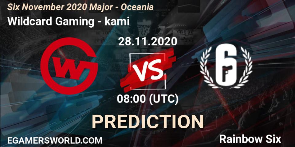 Wildcard Gaming vs Ōkami: Match Prediction. 28.11.2020 at 08:00, Rainbow Six, Six November 2020 Major - Oceania