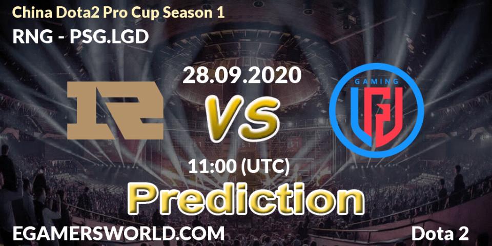RNG vs PSG.LGD: Match Prediction. 28.09.2020 at 10:58, Dota 2, China Dota2 Pro Cup Season 1