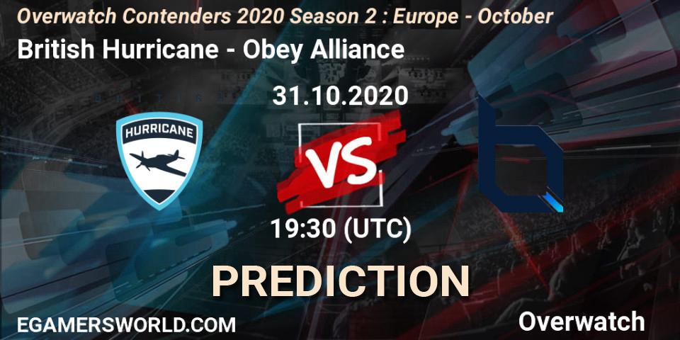 British Hurricane vs Obey Alliance: Match Prediction. 31.10.20, Overwatch, Overwatch Contenders 2020 Season 2: Europe - October
