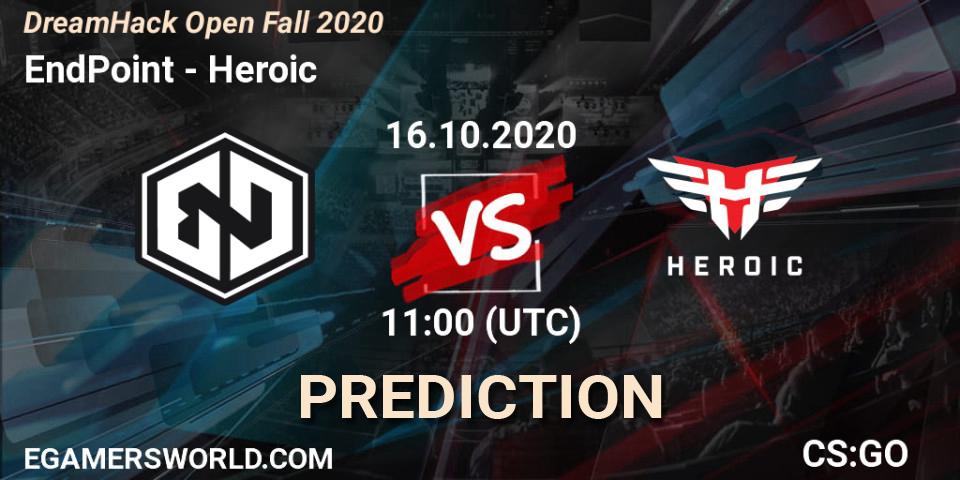 EndPoint vs Heroic: Match Prediction. 16.10.2020 at 11:00, Counter-Strike (CS2), DreamHack Open Fall 2020