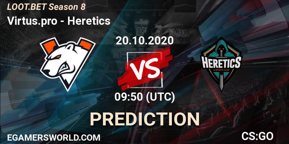 Virtus.pro vs Heretics: Match Prediction. 20.10.2020 at 09:50, Counter-Strike (CS2), LOOT.BET Season 8