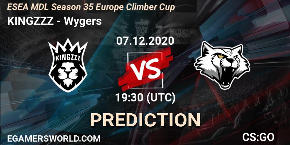 KINGZZZ vs Wygers: Match Prediction. 07.12.2020 at 19:30, Counter-Strike (CS2), ESEA MDL Season 35 Europe Climber Cup