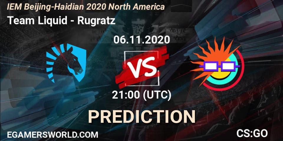 Team Liquid vs Rugratz: Match Prediction. 06.11.2020 at 22:05, Counter-Strike (CS2), IEM Beijing-Haidian 2020 North America