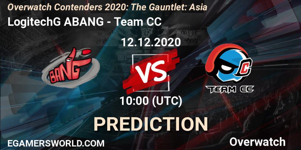 LogitechG ABANG vs Team CC: Match Prediction. 12.12.2020 at 09:20, Overwatch, Overwatch Contenders 2020: The Gauntlet: Asia
