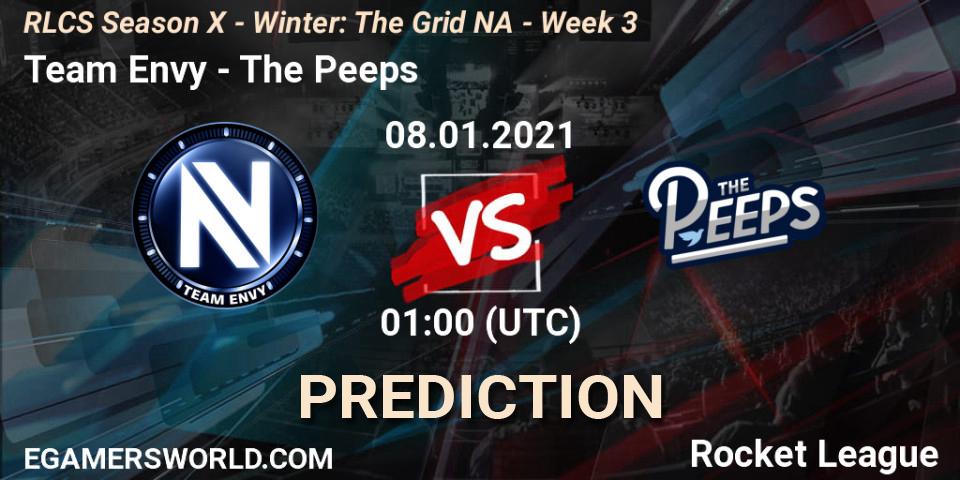 Team Envy vs The Peeps: Match Prediction. 15.01.2021 at 01:00, Rocket League, RLCS Season X - Winter: The Grid NA - Week 3