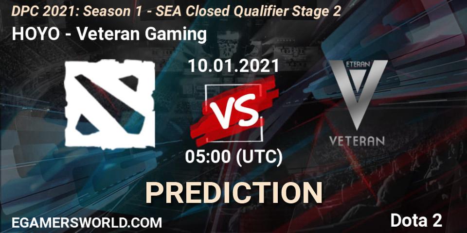 HOYO vs Veteran Gaming: Match Prediction. 10.01.2021 at 05:02, Dota 2, DPC 2021: Season 1 - SEA Closed Qualifier Stage 2