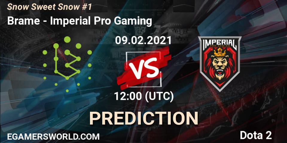 Brame vs Imperial Pro Gaming: Match Prediction. 09.02.21, Dota 2, Snow Sweet Snow #1