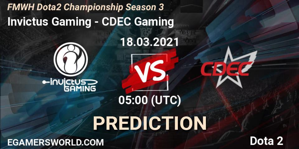 Invictus Gaming vs CDEC Gaming: Match Prediction. 18.03.21, Dota 2, FMWH Dota2 Championship Season 3