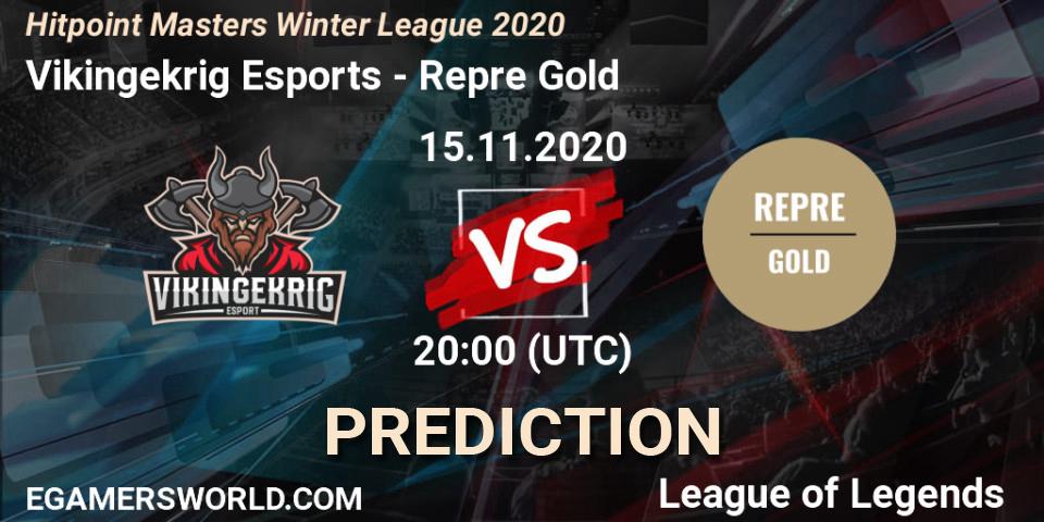 Vikingekrig Esports vs Repre Gold: Match Prediction. 15.11.2020 at 20:00, LoL, Hitpoint Masters Winter League 2020