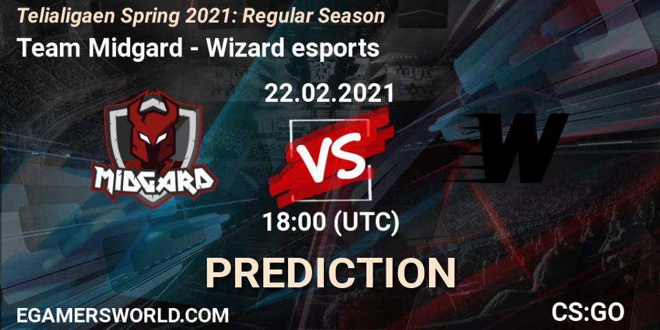 Team Midgard vs Wizard esports: Match Prediction. 22.02.2021 at 18:00, Counter-Strike (CS2), Telialigaen Spring 2021: Regular Season