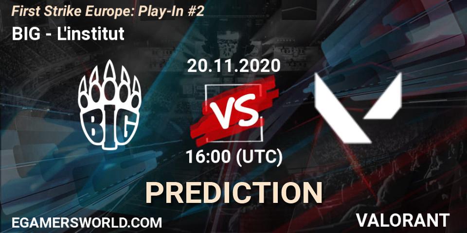 BIG vs L'institut: Match Prediction. 20.11.20, VALORANT, First Strike Europe: Play-In #2