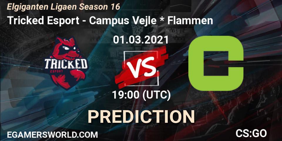 Tricked Esport vs Campus Vejle * Flammen: Match Prediction. 01.03.2021 at 19:00, Counter-Strike (CS2), Elgiganten Ligaen Season 16