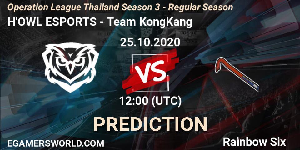 H'OWL ESPORTS vs Team KongKang: Match Prediction. 25.10.2020 at 12:00, Rainbow Six, Operation League Thailand Season 3 - Regular Season