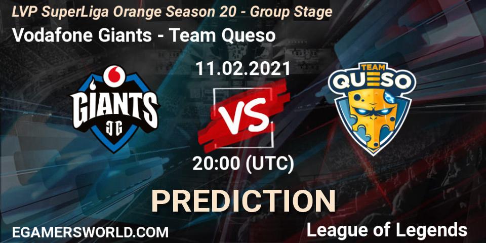 Vodafone Giants vs Team Queso: Match Prediction. 11.02.2021 at 20:00, LoL, LVP SuperLiga Orange Season 20 - Group Stage