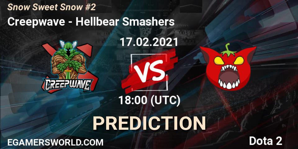 Creepwave vs Hellbear Smashers: Match Prediction. 17.02.2021 at 18:00, Dota 2, Snow Sweet Snow #2