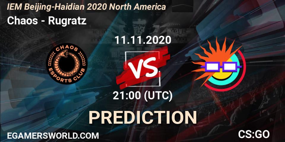Chaos vs Rugratz: Match Prediction. 11.11.20, CS2 (CS:GO), IEM Beijing-Haidian 2020 North America