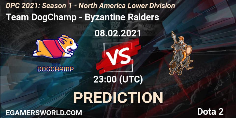 Team DogChamp vs Byzantine Raiders: Match Prediction. 08.02.2021 at 23:05, Dota 2, DPC 2021: Season 1 - North America Lower Division