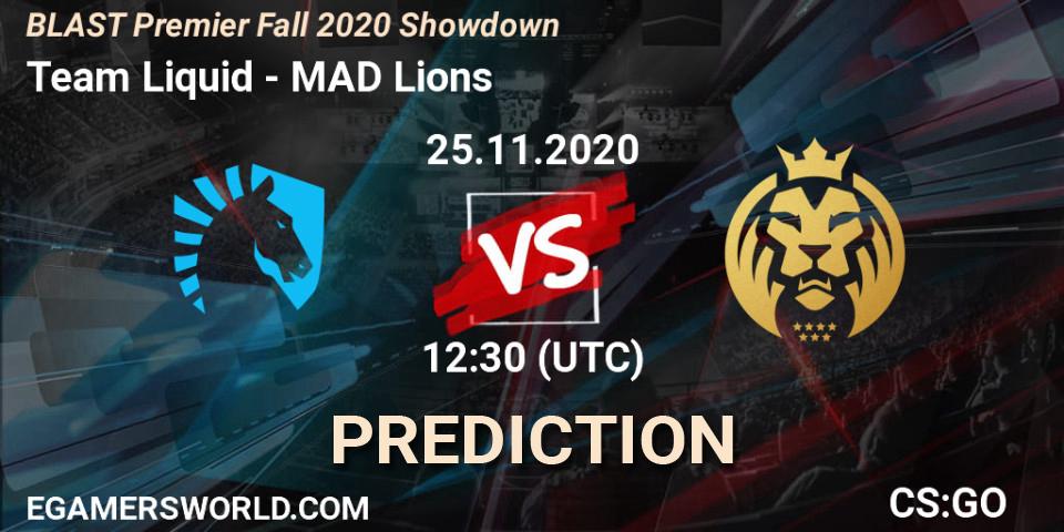 Team Liquid vs MAD Lions: Match Prediction. 26.11.2020 at 15:30, Counter-Strike (CS2), BLAST Premier Fall 2020 Showdown