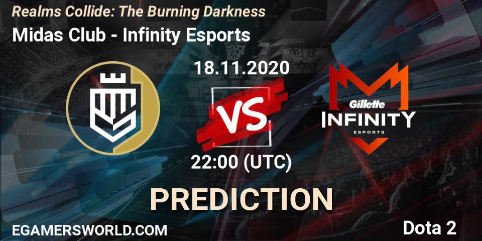 Midas Club vs Infinity Esports: Match Prediction. 18.11.20, Dota 2, Realms Collide: The Burning Darkness