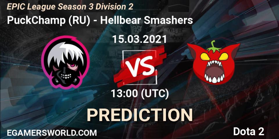 PuckChamp (RU) vs Hellbear Smashers: Match Prediction. 15.03.2021 at 13:00, Dota 2, EPIC League Season 3 Division 2