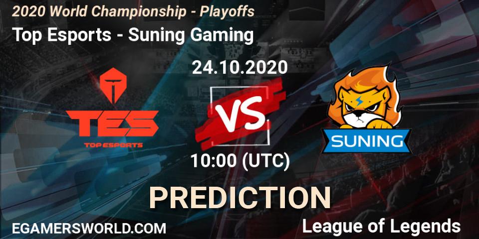 Top Esports vs Suning Gaming: Match Prediction. 25.10.20, LoL, 2020 World Championship - Playoffs