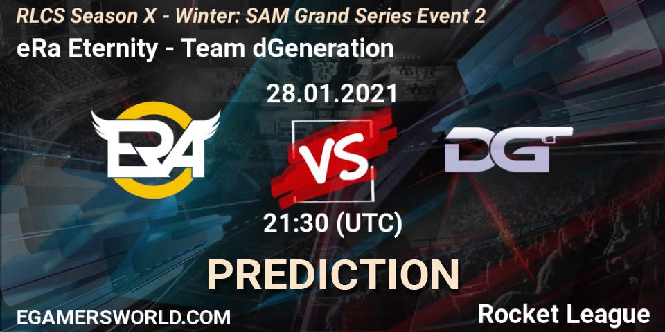 eRa Eternity vs Team dGeneration: Match Prediction. 28.01.2021 at 21:30, Rocket League, RLCS Season X - Winter: SAM Grand Series Event 2