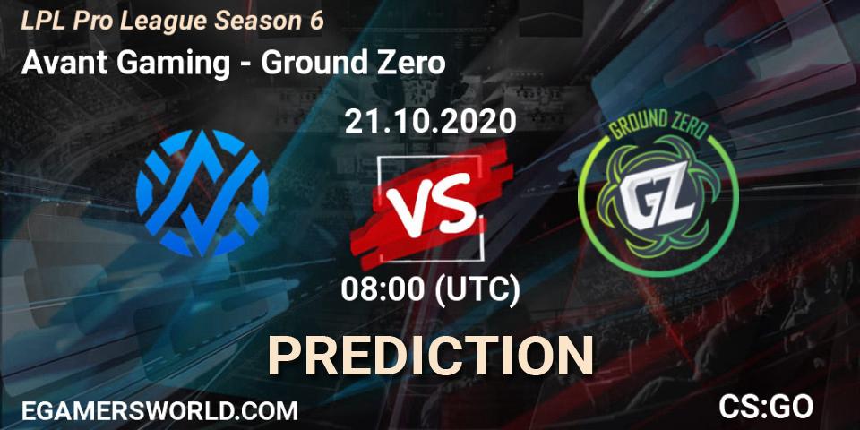Avant Gaming vs Ground Zero: Match Prediction. 21.10.2020 at 08:00, Counter-Strike (CS2), LPL Pro League Season 6