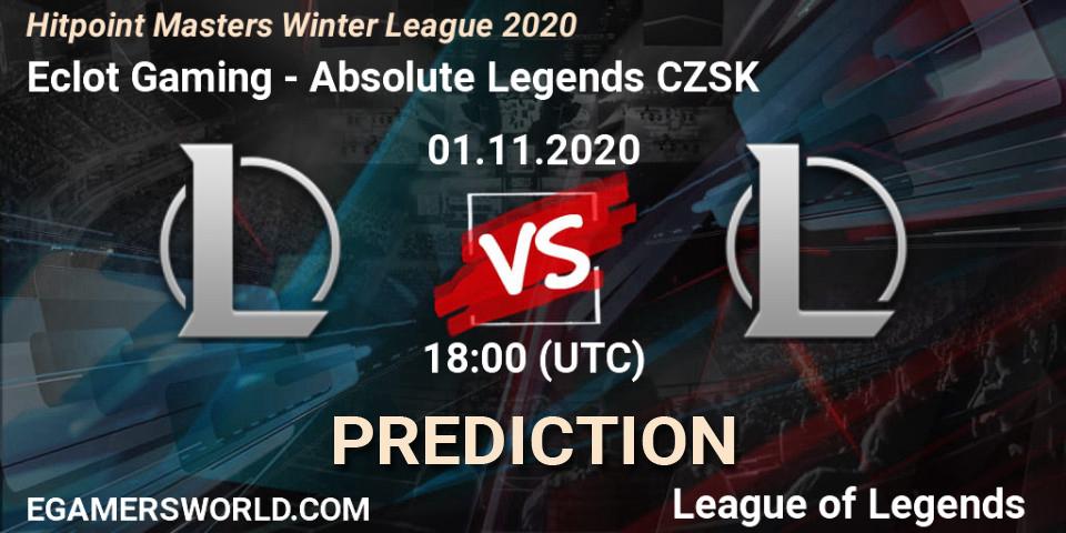 Eclot Gaming vs Absolute Legends CZSK: Match Prediction. 01.11.2020 at 18:00, LoL, Hitpoint Masters Winter League 2020