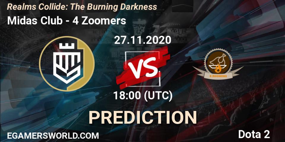 Midas Club vs 4 Zoomers: Match Prediction. 30.11.20, Dota 2, Realms Collide: The Burning Darkness