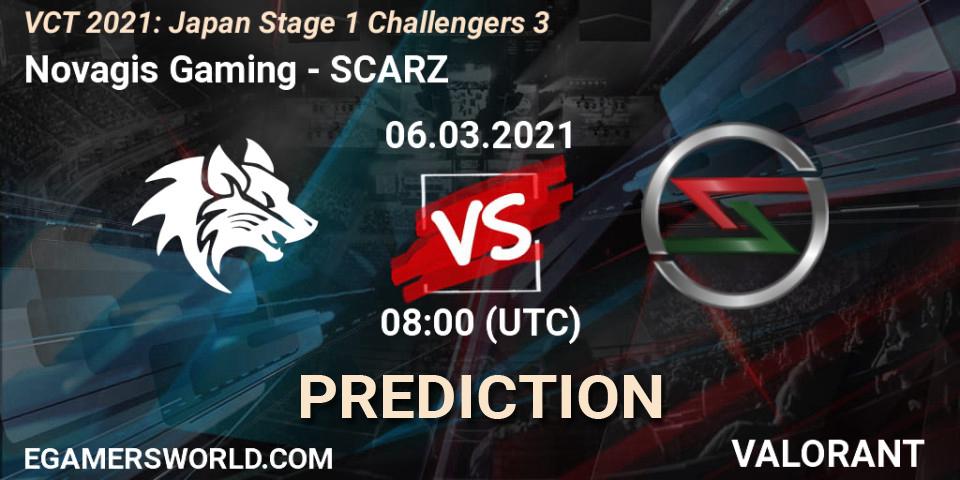 Novagis Gaming vs SCARZ: Match Prediction. 06.03.2021 at 08:00, VALORANT, VCT 2021: Japan Stage 1 Challengers 3