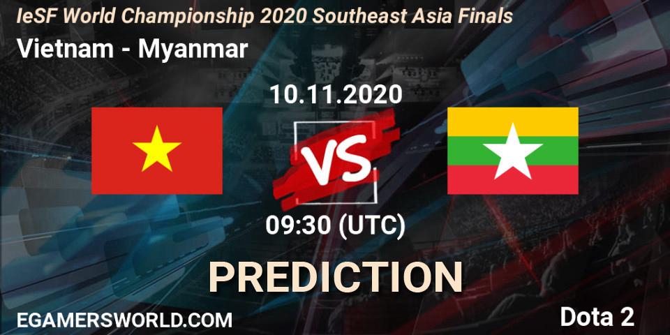 Vietnam vs Myanmar: Match Prediction. 10.11.2020 at 09:25, Dota 2, IeSF World Championship 2020 Southeast Asia Finals