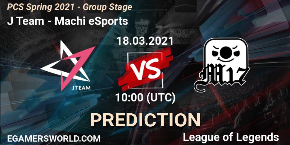J Team vs Machi eSports: Match Prediction. 18.03.2021 at 10:00, LoL, PCS Spring 2021 - Group Stage